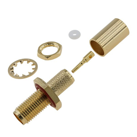 SMA Female Connector Bulkhead Straight Crimping For LMR240 Cable