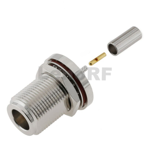 Brass Nickel Plated Ultra-low loss Type-N Female Connector Bulkhead Crimping For RG178 Cable For Drone