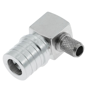 Reliable QMA Male RF Connector Right Angle Crimping Brass Body Nickel Plated For RG58,LMR195,RG223 Coaxial Cable