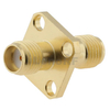 Durable SMA Female To Female 4-Hole Flange Mount Brass Body Adapter For Telecommunication