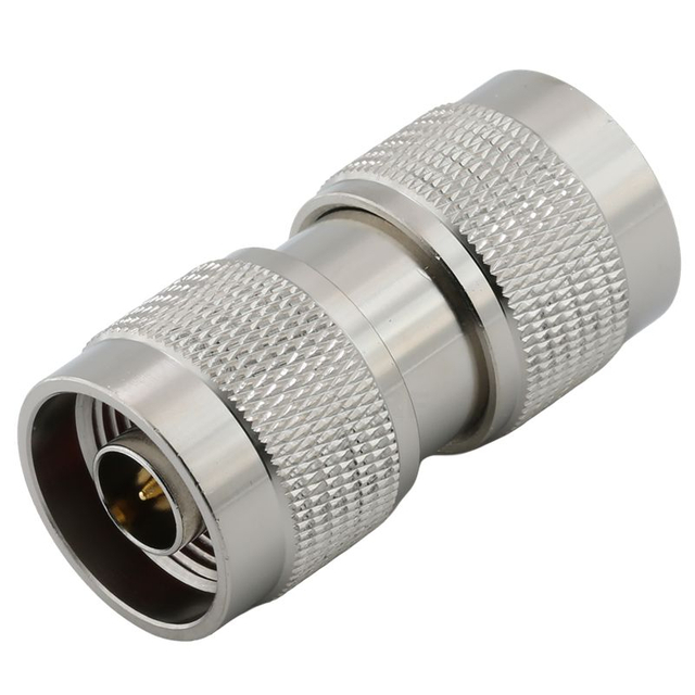 N Male To Male Straight Brass Body Adapter Nickel Plated
