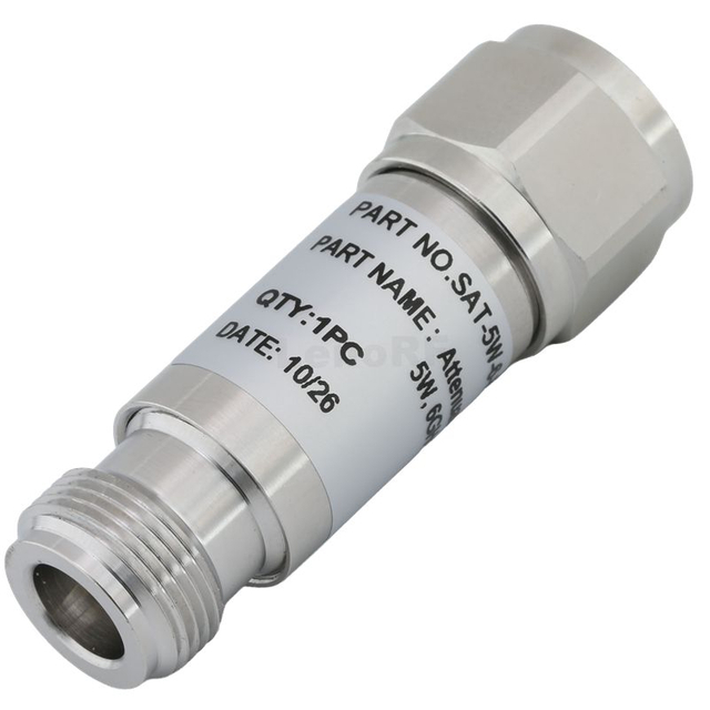 RF Coaxial Attenuator 50 ohm, DC–6 GHz, N Male To Female, 5W