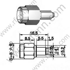 SMA Connector Male Crimp Straight For RG178 Cable