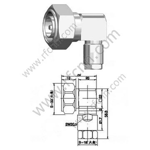 DIN 7/16 MALE RIGHT ANGLE FOR 1/2" SUPER FLEXIBLE CABLE RF Connector