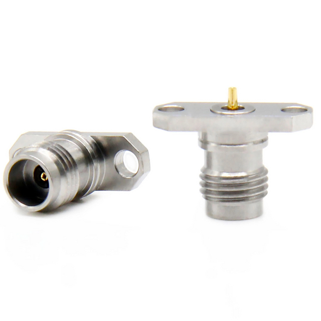 2.4mm Jack Connector Straight Rectangle Flange Mount Solder For Microstrip