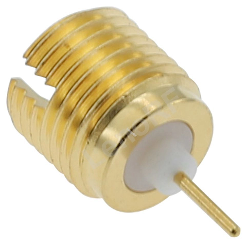 SMP Plug Connector Thread-in Straight For PCB , Gold Plating