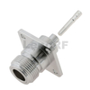 Low Loss Type-N Female Connector Straight 4-Hole Flange Mounted For RG402 Semi-Flexible 141 Cable 