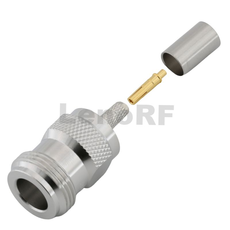 Rugged Type-N Female Connector Straight Crimping For RG316 RG174 Cable For Antenna 