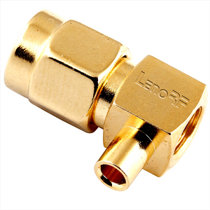 SMA Connector Plug Right Angle Soldering For RG402 Cable