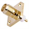 SMA Connectors Female Soldering 4 Hole Flange For Microstrip Low insertion loss design