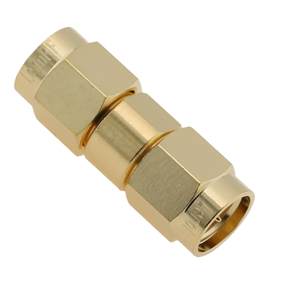 Low Loss SMA Male To Male Straight Brass Body Adapter For Communication