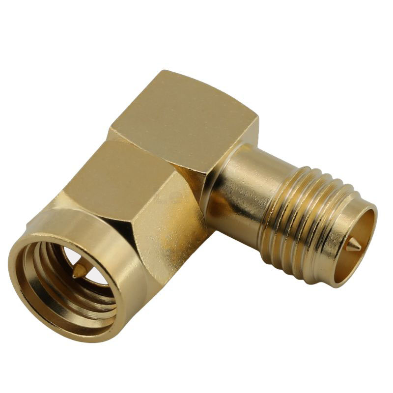 SMA Male TO RP-SMA Female Right Angle Brass Body Adapter