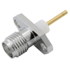 SMA Connectors Jack Straight 2-hole Flange For Microstrip, NIckel Plating