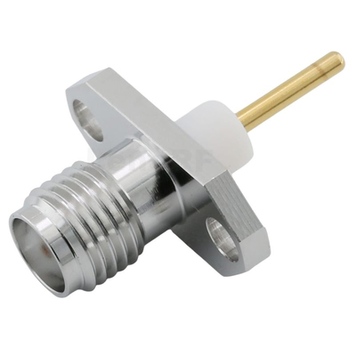 SMA Connectors Jack Straight 2-hole Flange For Microstrip, NIckel