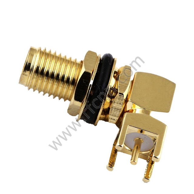 SMA Connector Female Bulkhead Right Angle For PCB 