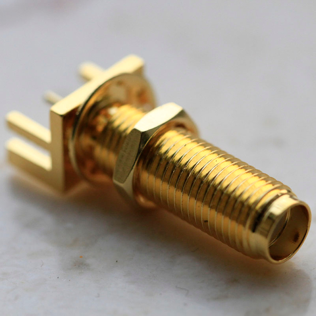 SMA Connectors Female Bulkhead Straight For PCB End Launch