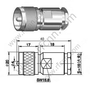 UHF Male Straight Clamping For RG213 Cable 