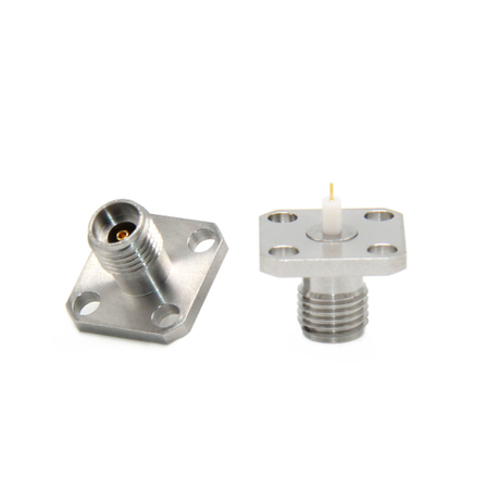 2.92mm Jack Connector Straight 4 Hole Flange Solder For PCB