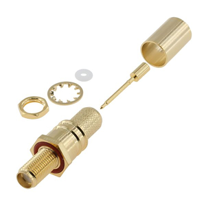 RP-SMA Jack Connector Bulkhead Straight Crimping For LMR300 Cable