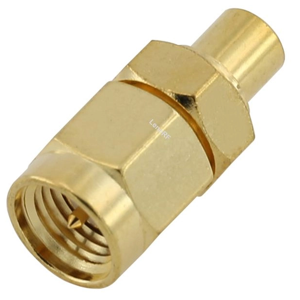 SMA Plug to MCX Jack Straight Stainless Steel Adapter 50 Ohm 