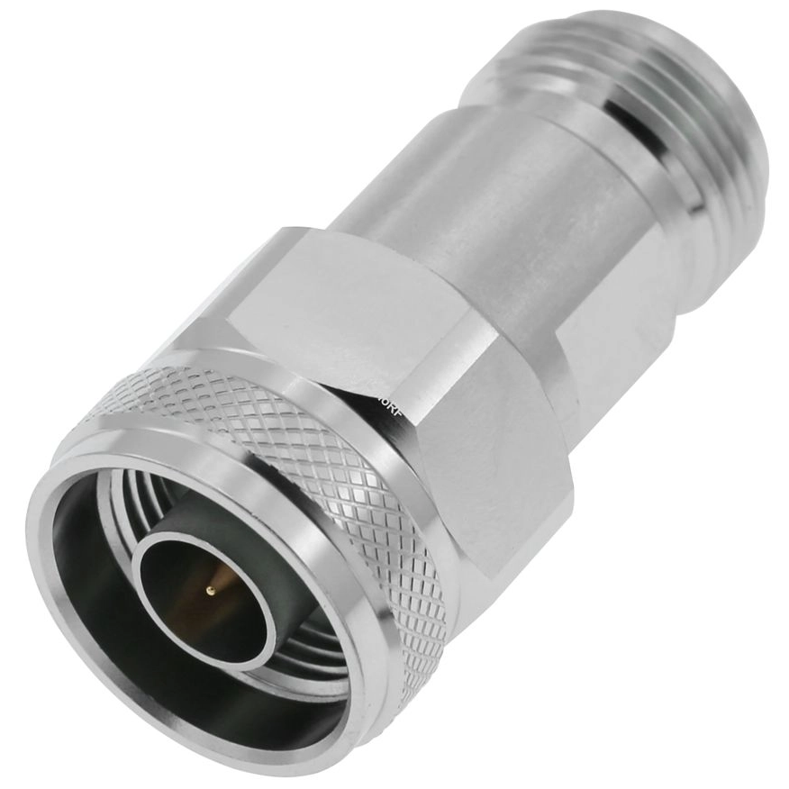 N Plug To Jack Straight Stainless Steel Adapter 