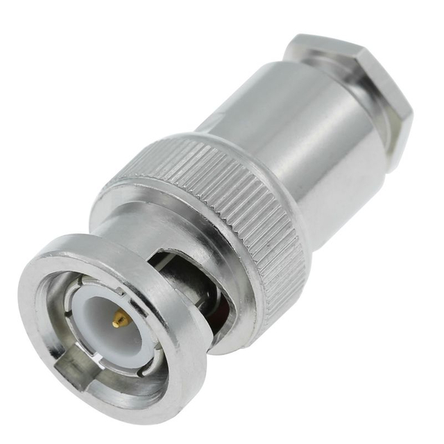 Low VSWR BNC Connector Plug Clamp Straight For RG58 RG223 Cable