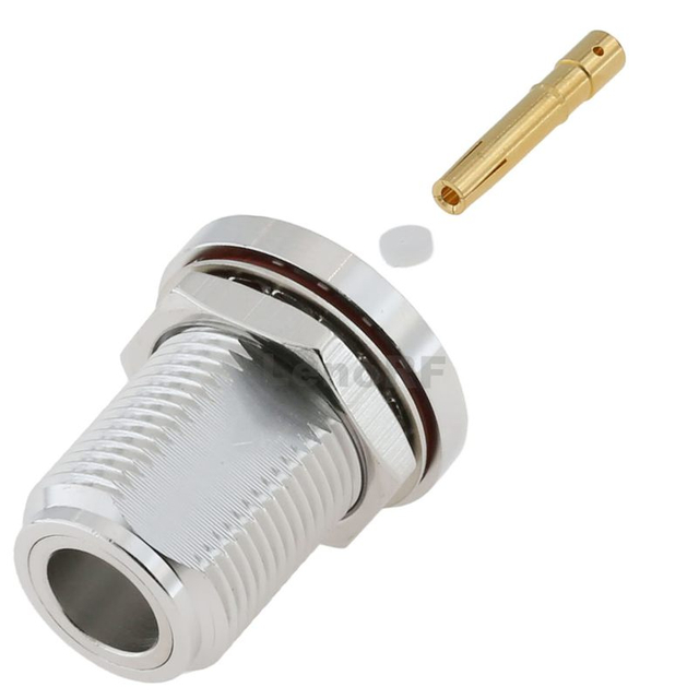 High-performance Type-N Connectors Female Bulkhead Straight For RG402 141 Cable 