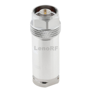 High Reliability Type-N Connectors Plug Clamping Straight Brass Silver Plating For RG8 Cable 