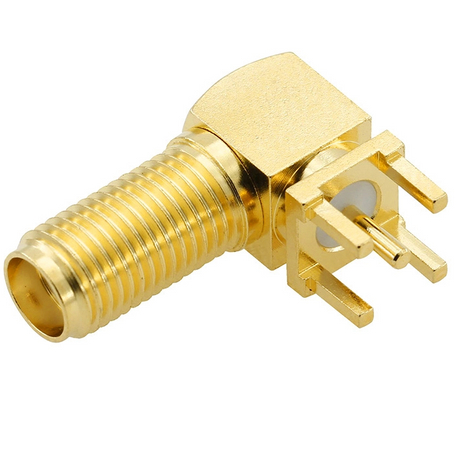 SMA Jack Connector Right Angle Bulkhead Through Hole For PCB 