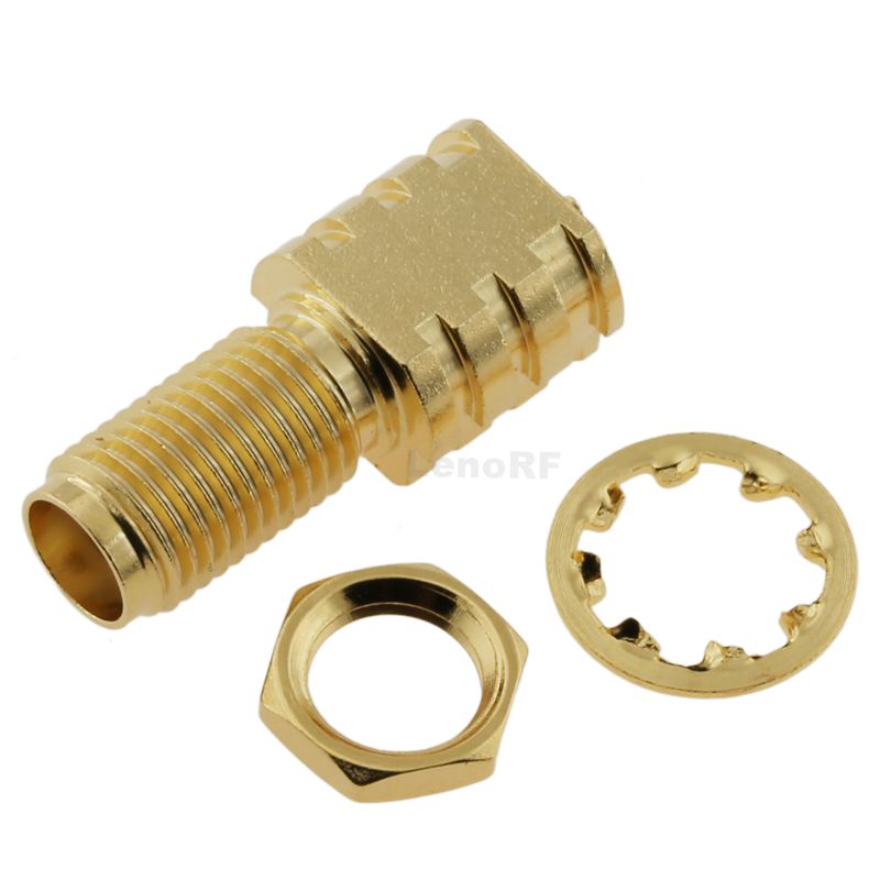 Premium SMA Connectors Jack Solder Straight Brass Gold Plated For SMT