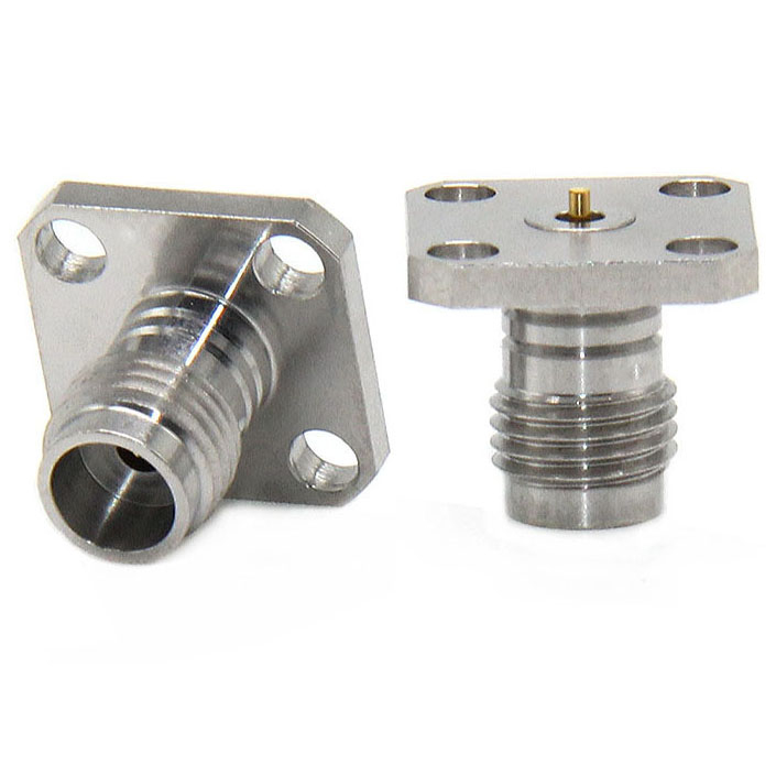 1.85mm Flange Jack Straight Connector for Microstrip | 4-Hole Mount RF Microwave 50Ω Interface