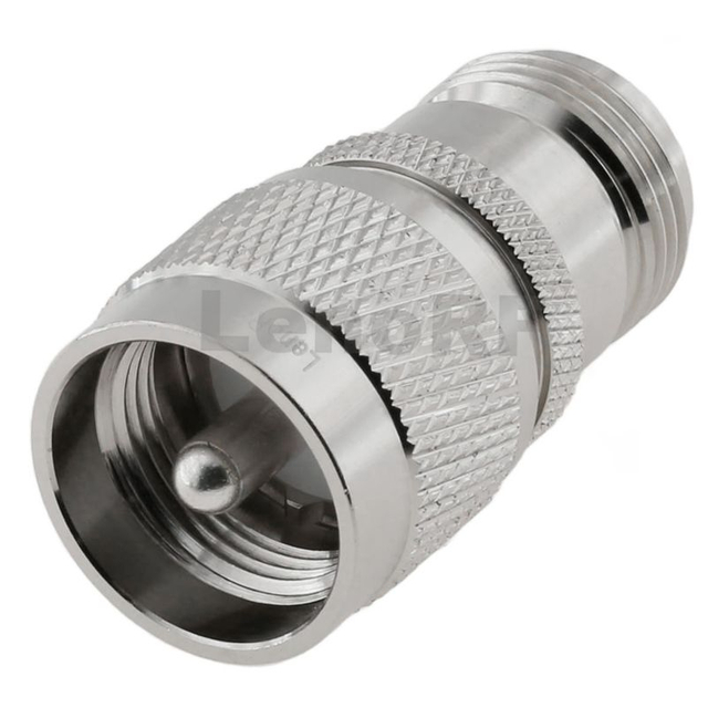 Professional UHF Male To N-type Female RF Adapter Brass Tri-metal Plated For Military