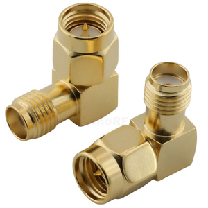 SMA Plug To Jack Right Angle Adapter Gold Plated 