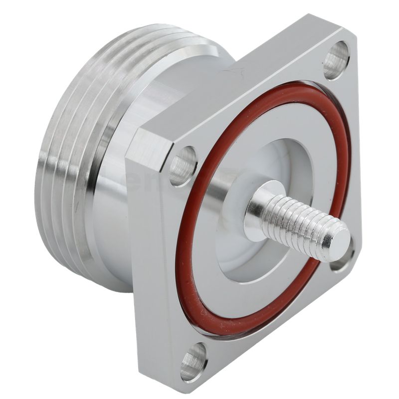 7/16 DIN Female 4-Hole Flange Mount Straight Connector For Microstrip M5 screw