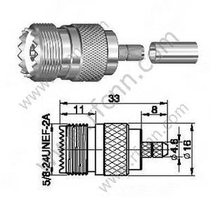 UHF Connector Female Crimping Straight For RG142 Cable