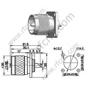 UHF Connector Male Flange Mount For Microstrip
