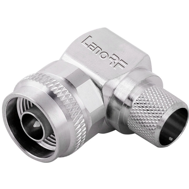 Type-N Connectors Plug Right Angle Crimping For LMR400 Cable