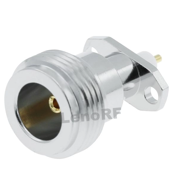 N Connector Jack 2 Hole Flange For Microstrip, Type-N RF Connector