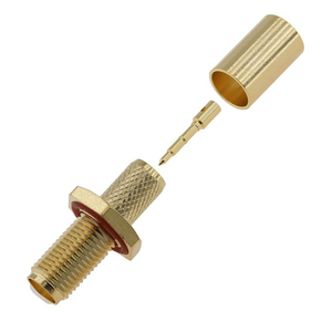 RP-SMA Female Connector Bulkhead Straight Crimping For LMR240 Cable