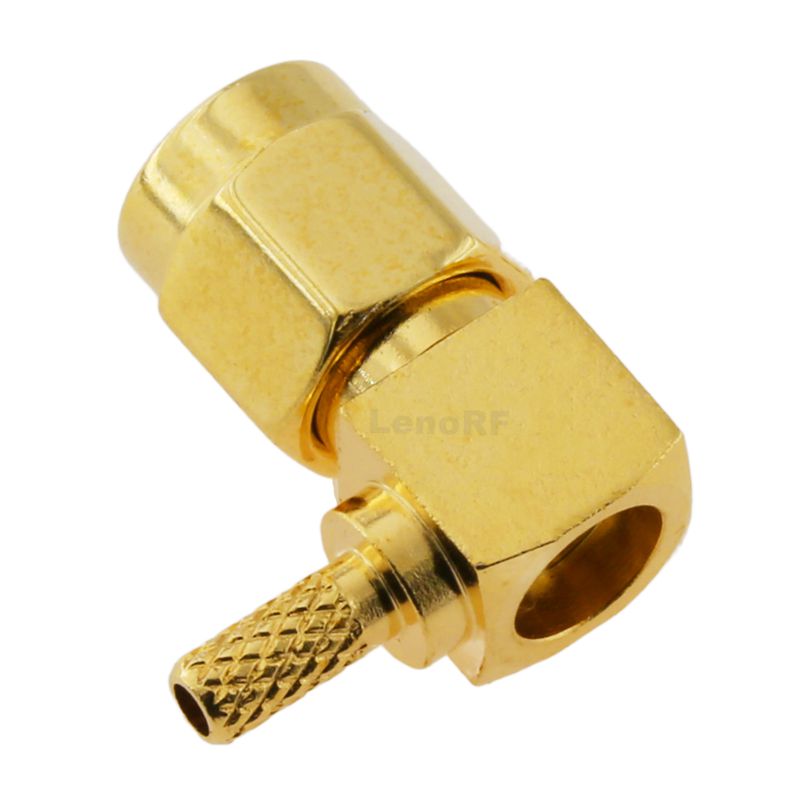 SMA Connector Plug Right Angle Crimping For RG316 Cable