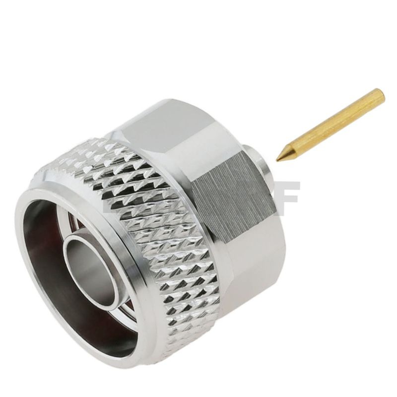 Ultra Low Loss Type-N Connectors Plug Soldering Straight Brass Tri-metal Plating For RG402 141 Cable 