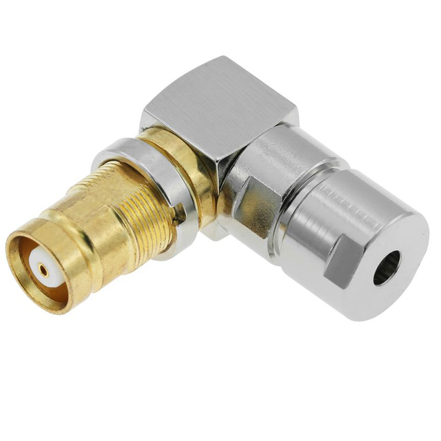 1.6/5.6 Connector Jack Right Angle Clamping For Flex2 Coaxial Cable