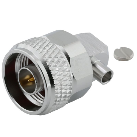 Type-N Male Connector Right Angle Solering For .250 Cable 