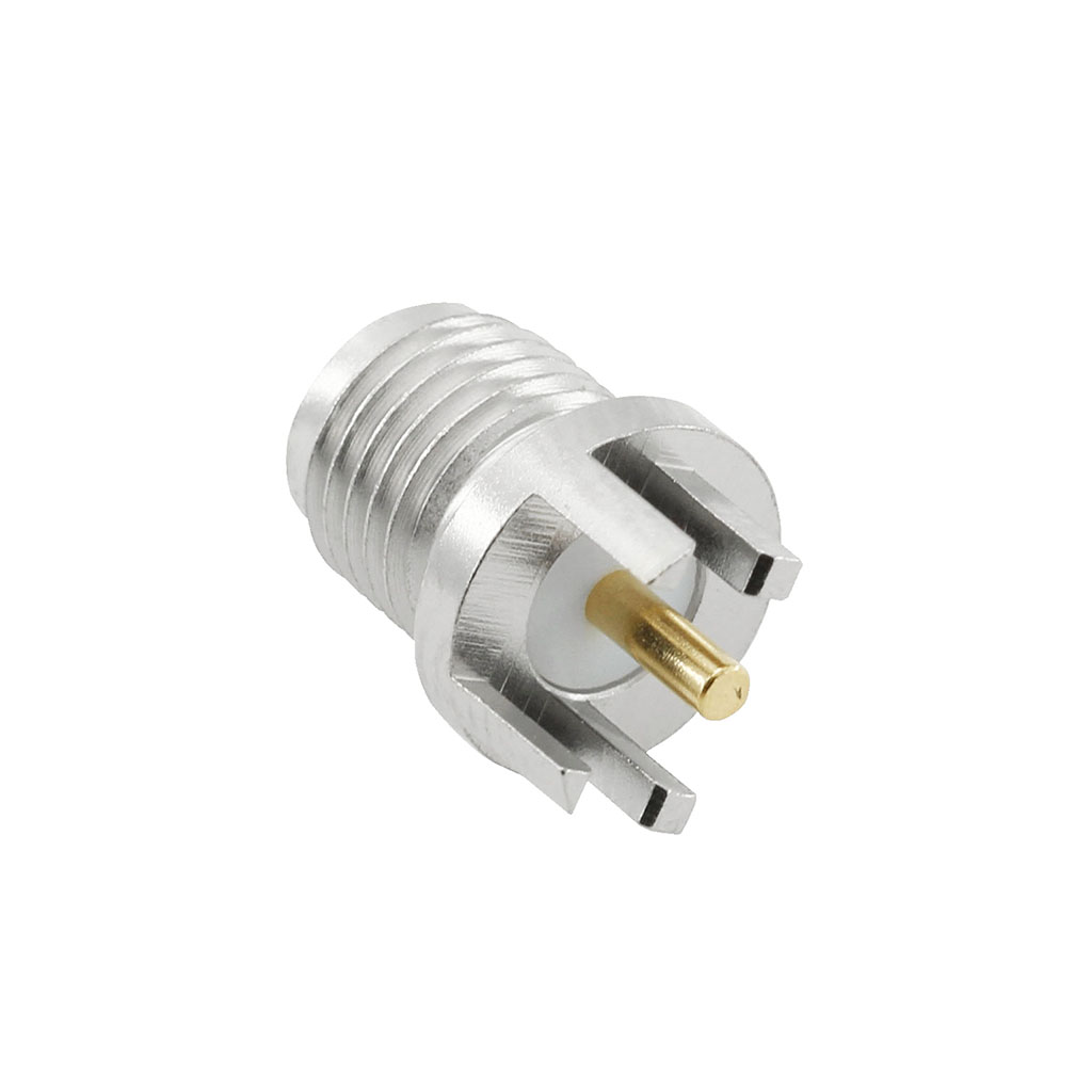 SMA Jack Connector Straight Edge Mount For PCB - Nickel Plating