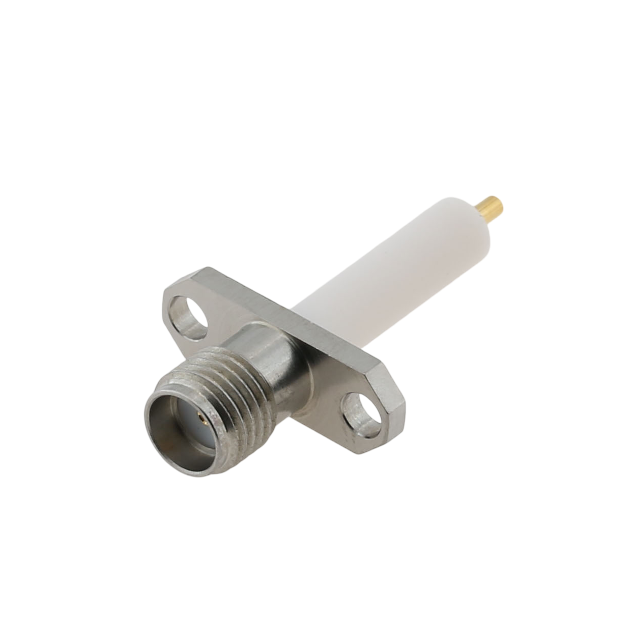 SMA Jack Connector Straight Flange For PCB - Stainless Steel