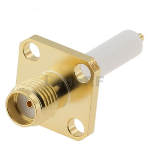 Precision RF SMA Female Brass Gold Plating PCB Soldering 50 Ohm For Microwave