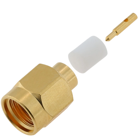 SMA Plug Stainless Steel Connector Solder Straight For RG402,141 Cable 