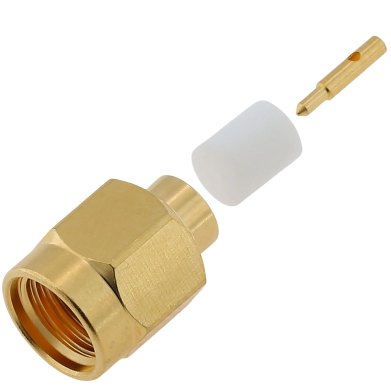 SMA Plug Stainless Steel Connector Solder Straight For RG402,141 Cable 