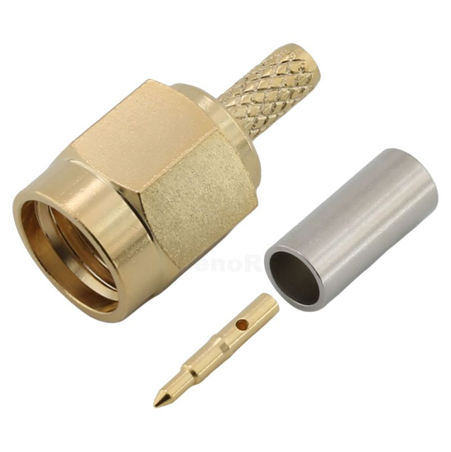 SMA Male Connector Straight Crimping For RG316 Cable NIckel Ferrule