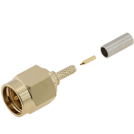 SMA Plug Connector Straight Crimping For RG178 Cable